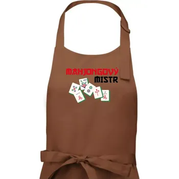 Kuchyňská zástěra Mahjongový mistr - Pánská zástěra na vaření - Univerzální velikost ( Kakaová )