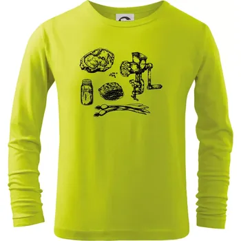Dětská móda Maso a mlýnek - Triko dětské Long Sleeve - 146 cm/10 let ( Limetková )