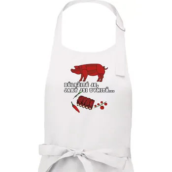 Kuchyňská zástěra Důležité je, jaký jsi uvnitř - Dámská zástěra na vaření - Univerzální velikost ( Bílá )