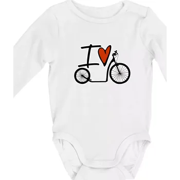 I love koloběžka velké a malé kolo - Body kojenecké s dlouhým rukávem - Dlouhý r. do 3 měs ( Bílá )