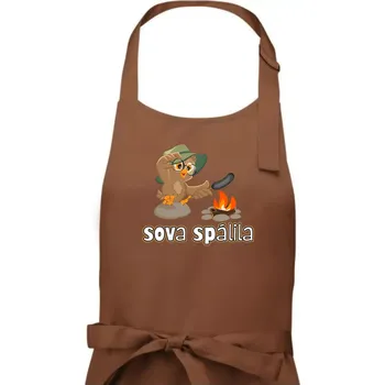 Kuchyňská zástěra Sova spálila - Pánská zástěra na vaření - Univerzální velikost ( Kakaová )