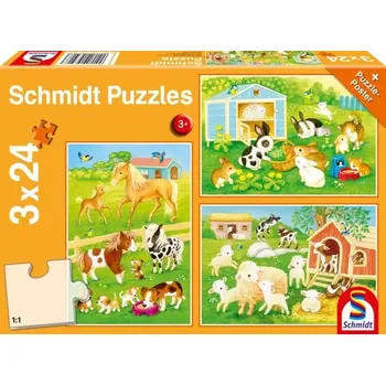 Puzzle SCHMIDT puzzle přátelé ze statku, 3×24 dílků