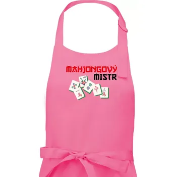 Kuchyňská zástěra Mahjongový mistr - Pánská zástěra na vaření - Univerzální velikost ( Růžová )