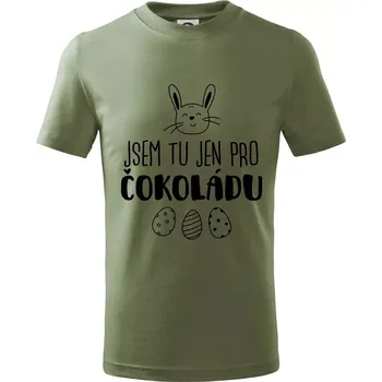 Dětská móda Jsem tu jen pro čokoládu - Tričko dětské bavlněné - 158 cm/12 let ( Khaki )