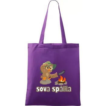 Sova spálila - Taška bavlněná - 42 x 38 cm ( Fialová )