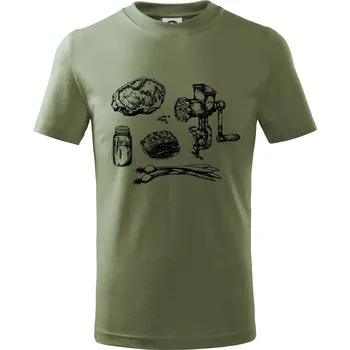 Maso a mlýnek - Tričko dětské bavlněné - 158 cm/12 let ( Khaki )