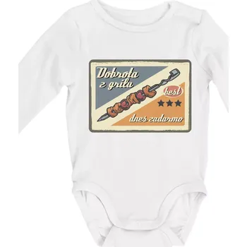 Kojenecký body Dobrota z grilu - Body kojenecké s dlouhým rukávem - Dlouhý r. do 3 měs ( Bílá )