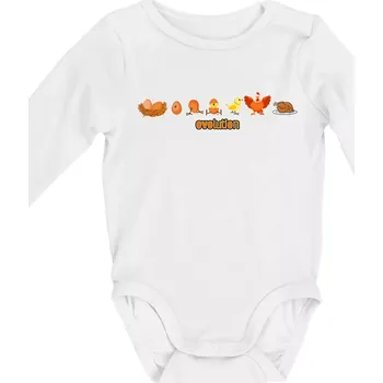 Ovolution - Body kojenecké s dlouhým rukávem - Dlouhý r. do 3 měs ( Bílá )