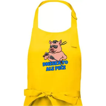 Kuchyňská zástěra Dneska to ale peče - Pánská zástěra na vaření - Univerzální velikost ( Žlutá )