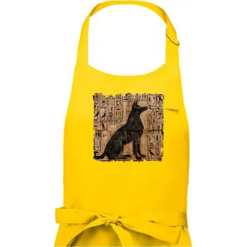 Kuchyňská zástěra Egyptské hieroglyfy pes - Pánská zástěra na vaření - Univerzální velikost ( Žlutá )