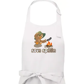 Kuchyňská zástěra Sova spálila - Pánská zástěra na vaření - Univerzální velikost ( Bílá )