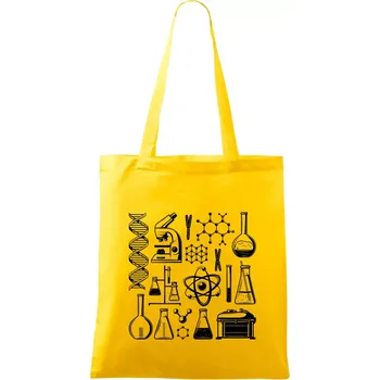 Nákupní taška Laboratoř - ikony - Taška bavlněná - 42 x 38 cm ( Žlutá )