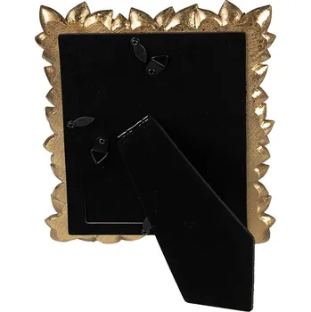 Rám na obraz Zlatý fotorámeček se zdobným okrajem květů - 16*2*21 cm / 10*15 cm