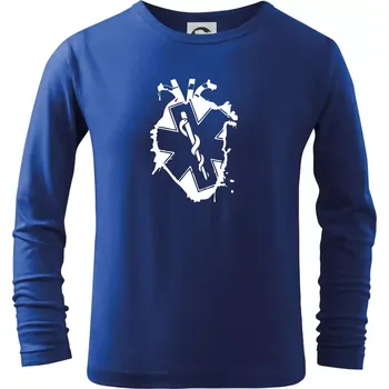 Zdravotnické srdce - Triko dětské Long Sleeve - 158 cm/12 let ( Královská modrá )