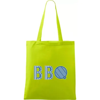 BBQ nápis - Taška bavlněná - 42 x 38 cm ( Limetková )