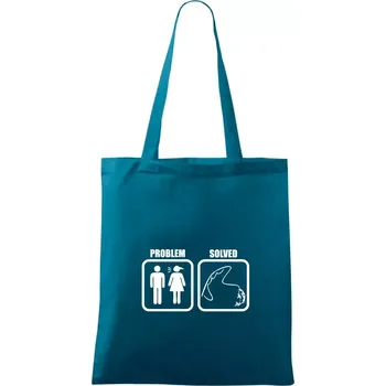Problém rybaření - Taška bavlněná - 42 x 38 cm ( Petrolejová )