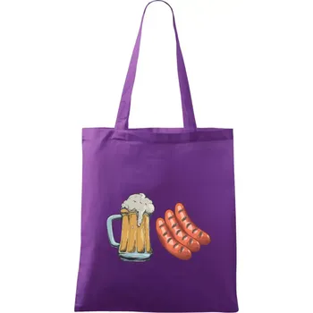 Pivo a klobása - Taška bavlněná - 42 x 38 cm ( Fialová )