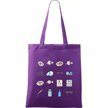 Oční lékař ikony - Taška bavlněná - 42 x 38 cm ( Fialová )