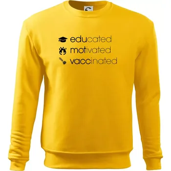 Pánská mikina Educated motivated vaccinated - Mikina Essential pánská - M ( Žlutá )