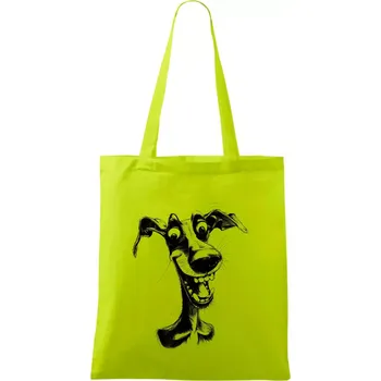 Černobílá karikatura chrt - Taška bavlněná - 42 x 38 cm ( Limetková )