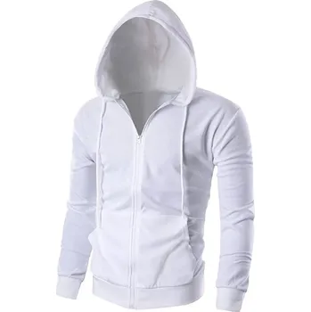 Pánská mikina Pánská sportovní mikina s kapucí a jednobarevným designem Barva: Bílá, Velikost: 2XL