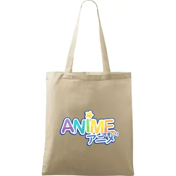 Nákupní taška Anime nápis duhový - Taška bavlněná - 42 x 38 cm ( Naturální )