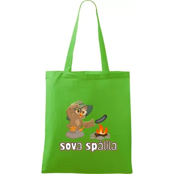 Nákupní taška Sova spálila - Taška bavlněná - 42 x 38 cm ( Apple Green )