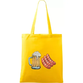 Pivo a klobása - Taška bavlněná - 42 x 38 cm ( Žlutá )