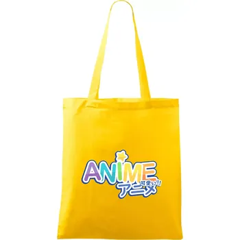 Anime nápis duhový - Taška bavlněná - 42 x 38 cm ( Žlutá )