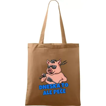 Nákupní taška Dneska to ale peče - Taška bavlněná - 42 x 38 cm ( Cappuccino )