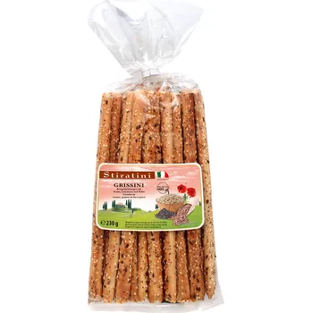 Slaná tyčinka Chlebové tyčky se sezamem, lněným semínkem a mákem [Stiratini, 230g]