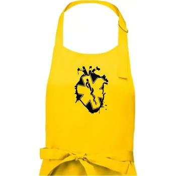 Kuchyňská zástěra Zdravotnické srdce - Dámská zástěra na vaření - Univerzální velikost ( Žlutá )