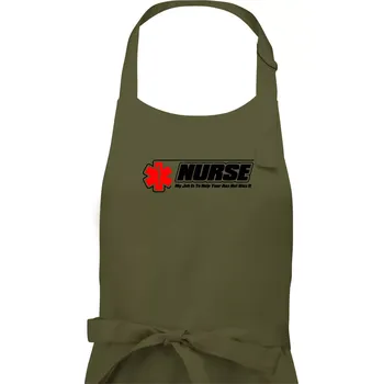 Kuchyňská zástěra Nurse My Job Is To Save Your Ass Not Kiss It - Dámská zástěra na vaření - Univerzální velikost ( Khaki )