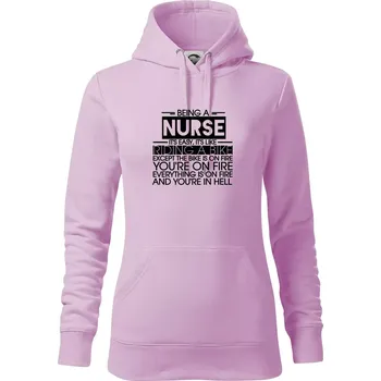 Dámská mikina Being a nurse - bike - Mikina dámská Cape s kapucí - XS ( Orchid )