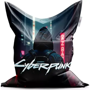 Sedací pytel Sablio Sedací vak Classic Cyberpunk 2077 Pohled do města - 150x100 cm