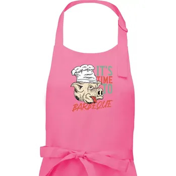 Kuchyňská zástěra It's Time to Barbeque - Dámská zástěra na vaření - Univerzální velikost ( Růžová )