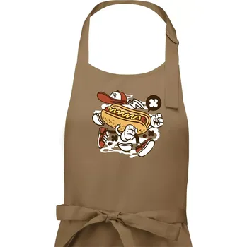 Kuchyňská zástěra Hotdogátor - Dámská zástěra na vaření - Univerzální velikost ( Cappuccino )