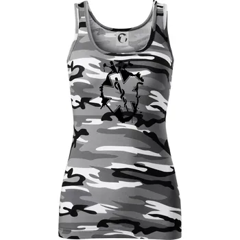 Dámské tričko Zdravotnické srdce - Dámské Maskáčové tílko - M ( Šedý maskáč )