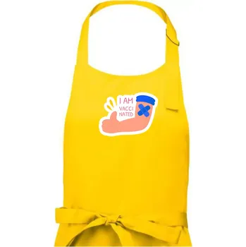 Kuchyňská zástěra I am vaccinated - Pánská zástěra na vaření - Univerzální velikost ( Žlutá )