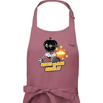 Kuchyňská zástěra Dneska to bude bomba - Dámská zástěra na vaření - Univerzální velikost ( Starorůžová )