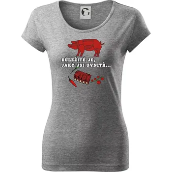 Dámské tričko Důležité je, jaký jsi uvnitř - Dámské triko Pure - S ( Tmavě šedý melír )