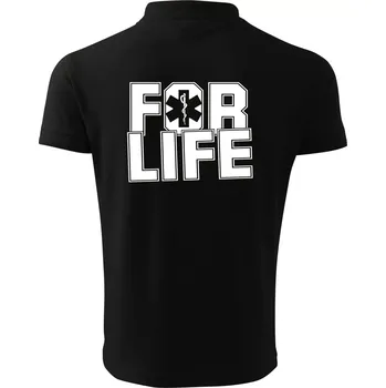 Pánská košile For Life - Polokošile pánská Pique Polo 203 - M ( Černá )