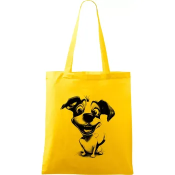 Černobílá karikatura Jack Russell teriér - Taška bavlněná - 42 x 38 cm ( Žlutá )