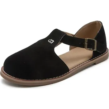 Dámské sandále retro sandály z broušené kůže – pohodlný model Barva: Černá, Velikost: 38