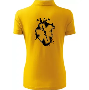 Pánská košile Zdravotnické srdce - Polokošile dámská Pique Polo - 3XL ( Žlutá )