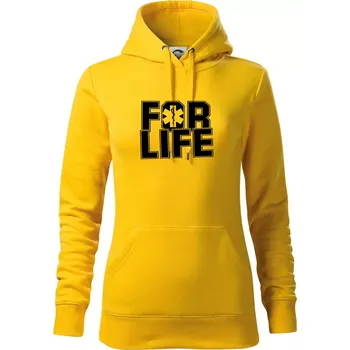 Dámská mikina For Life - Mikina dámská Cape s kapucí - XS ( Žlutá )