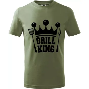 Grilování - Grill King - Tričko dětské bavlněné - 104-110cm / 3-4 roky ( Khaki )