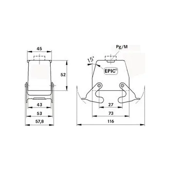 Konektor H-B 10 TGB M25 pouzdro 79055700 LAPP KABEL s.r.o. 35-12-013-79055