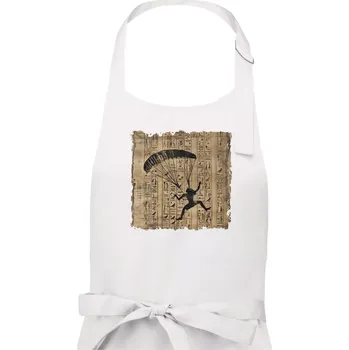 Kuchyňská zástěra Egyptské hieroglyfy paraglide - Pánská zástěra na vaření - Univerzální velikost ( Bílá )
