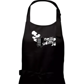 Kuchyňská zástěra Nejlíp udím já - Dámská zástěra na vaření - Univerzální velikost ( Černá )